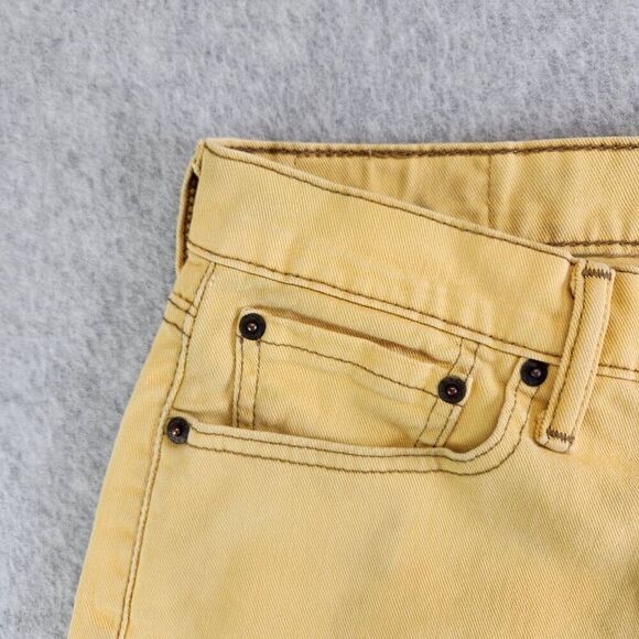 Levis 513 Jeans Mens 31X30 Yellow Distressed Tie Dye Slim Straight Stretch Denim - Picture 3 of 16